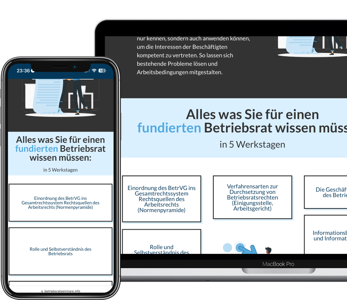 Webdesign für kleine Unternehmen am Beispiel von Betriebsratseminare.info
